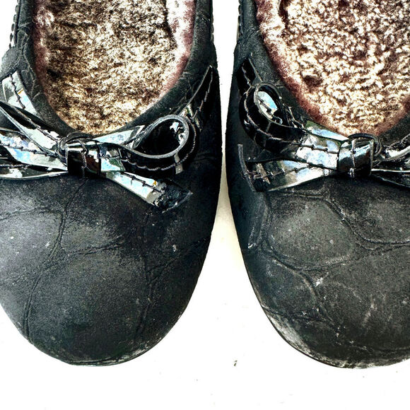 STUART WEITZMAN Fleece Lined Leather Ballet Flats Sz 6 / Classic Cozy Designer - Picture 6 of 10